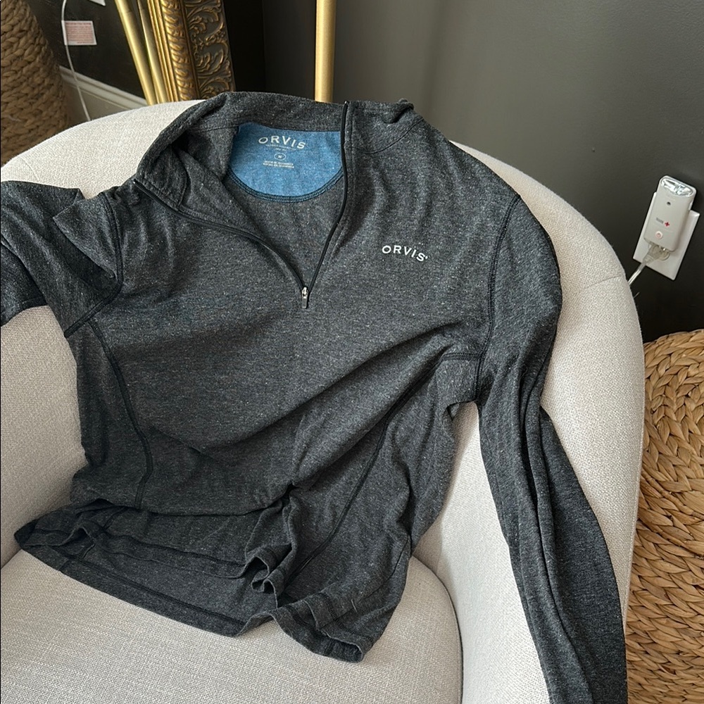 Orvis Gray Quarter-Zip Pullover